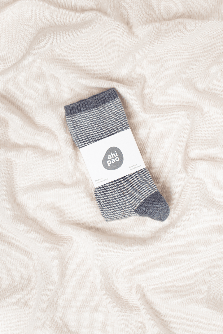 Nimbus Possum Merino Striped Socks