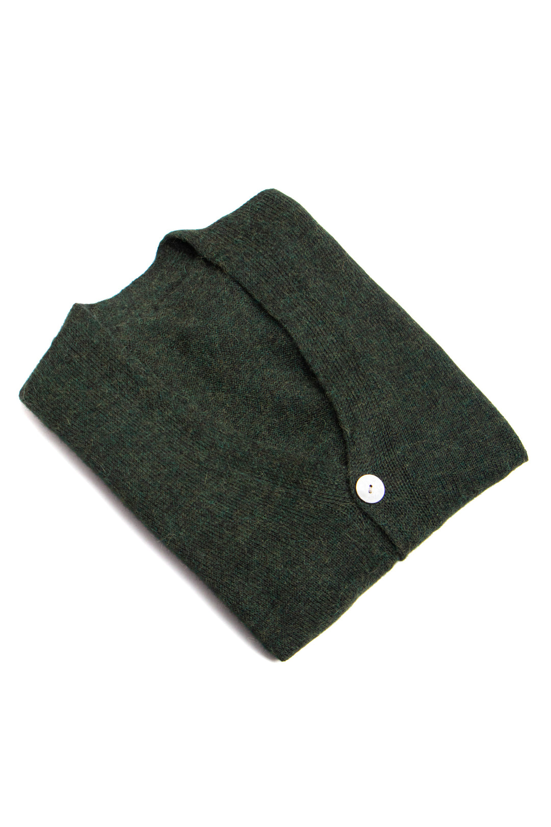 Dark gray folded fabric with a button on a white background #colour_pine