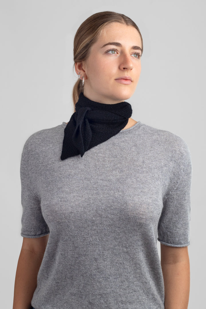 Cashmere triangle scarf #colour_black