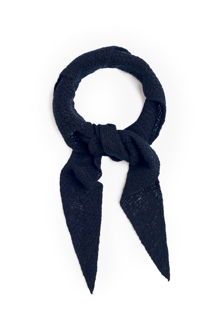 Cashmere triangle scarf #colour_navy