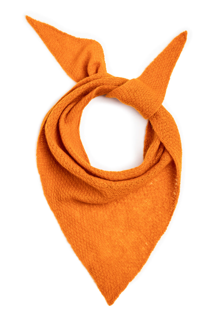 Cashmere triangle scarf #colour_spice-orange