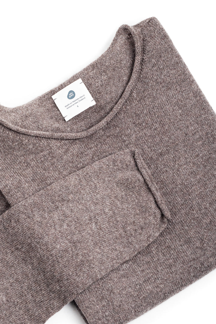 long sleeve cashmere t shirt - #colour_elk-grey
