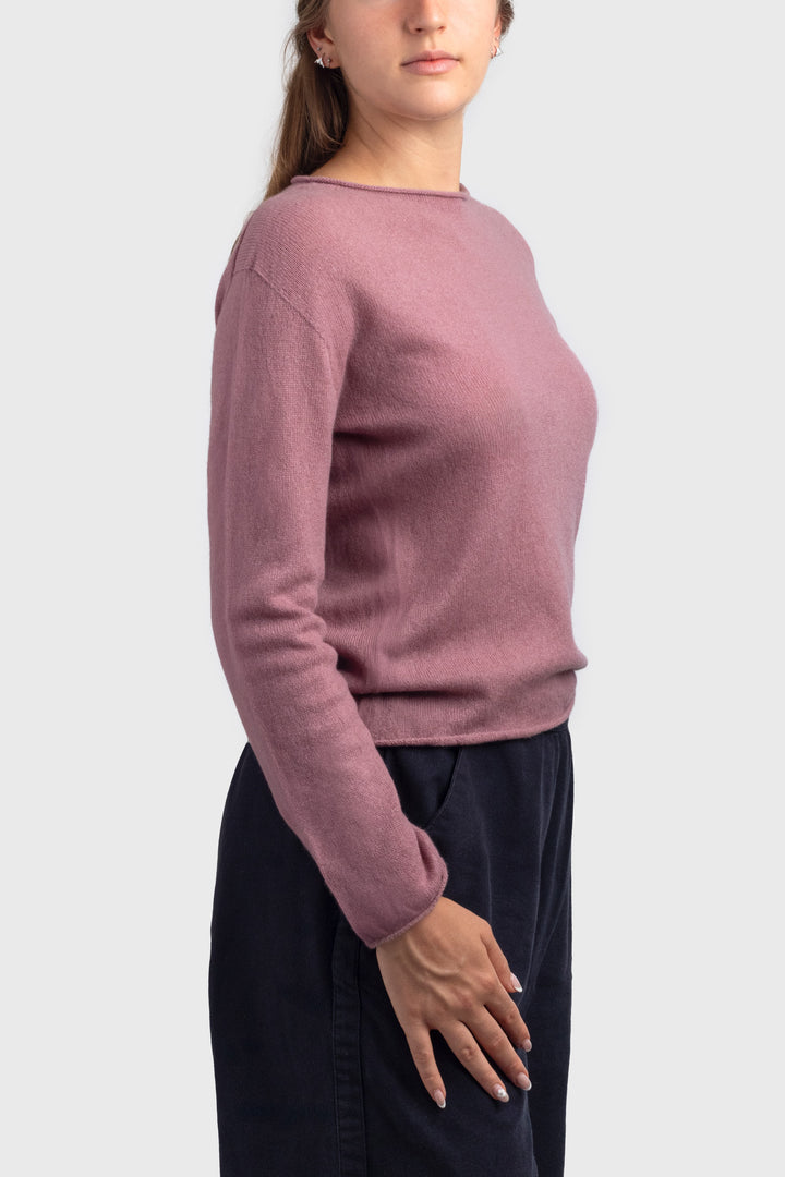 long sleeve cashmere t shirt - #colour_shawl-pink