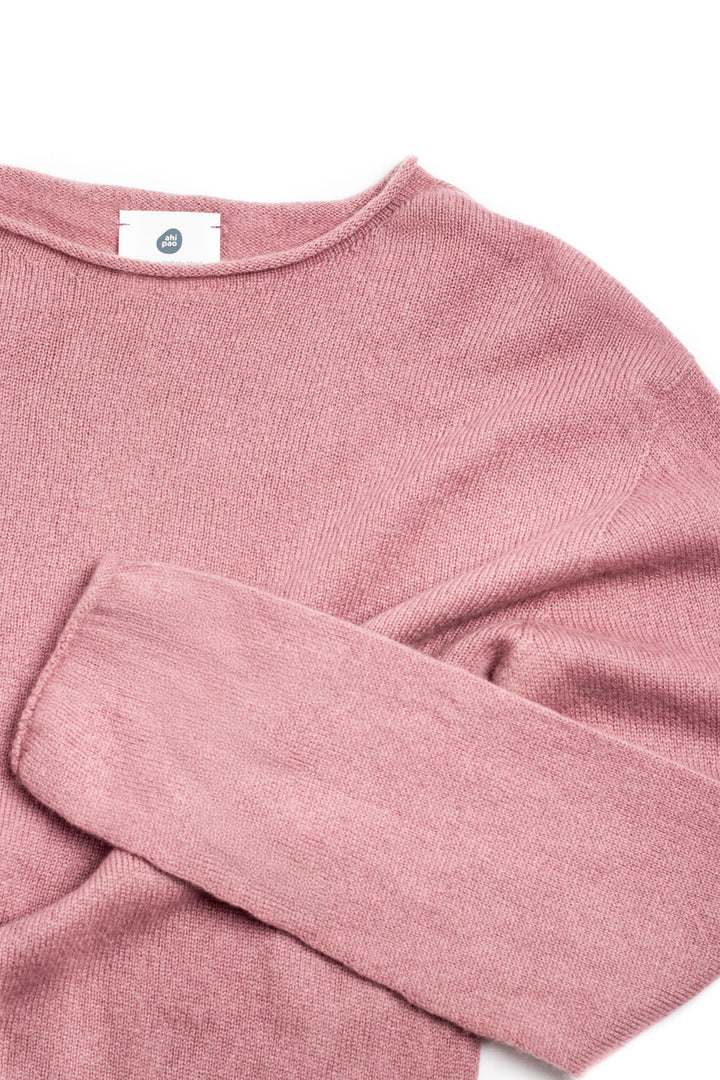 long sleeve cashmere t shirt - #colour_shawl-pink