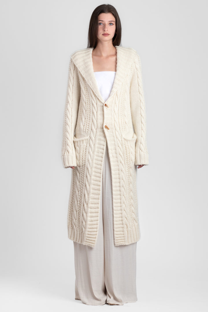 Alpaca Wool Blend Long Cardigan