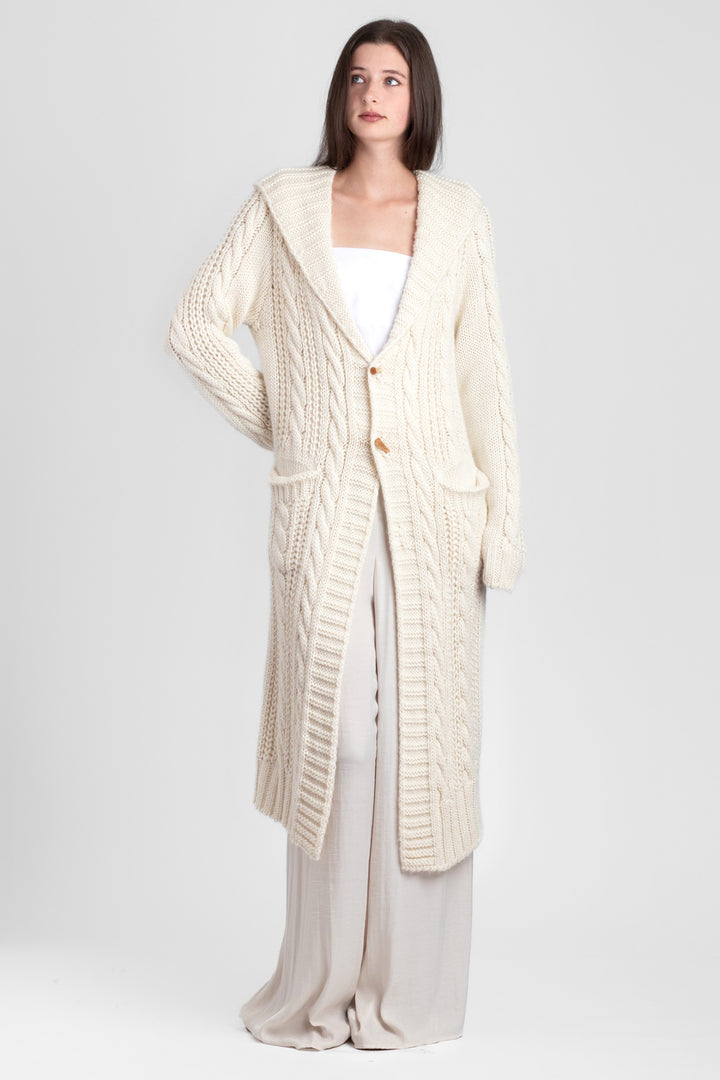 Alpaca Wool Blend Long Cardigan