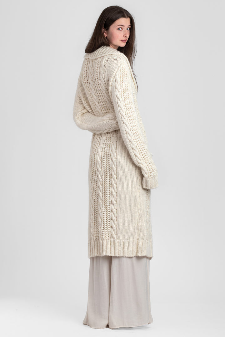 Alpaca Wool Blend Long Cardigan