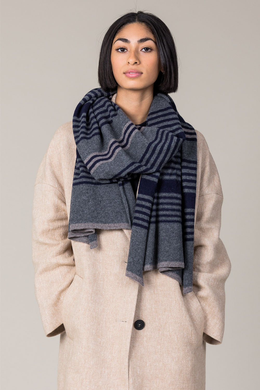 Cashmere 3 Stripe Scarf