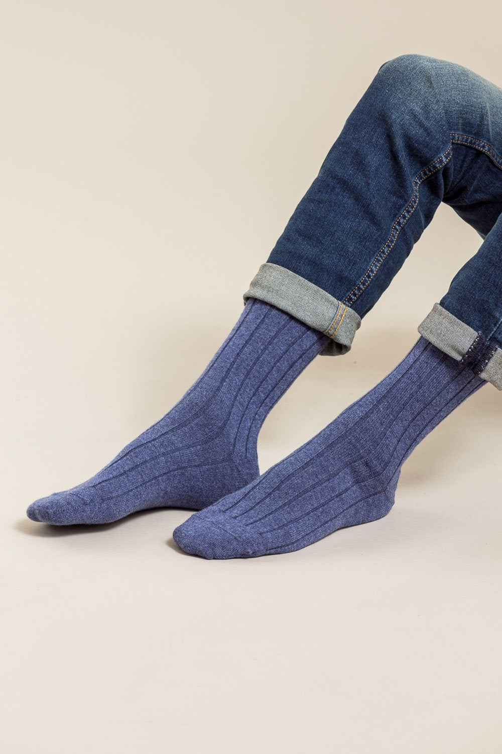 Cashmere Mens Ribbed Socks