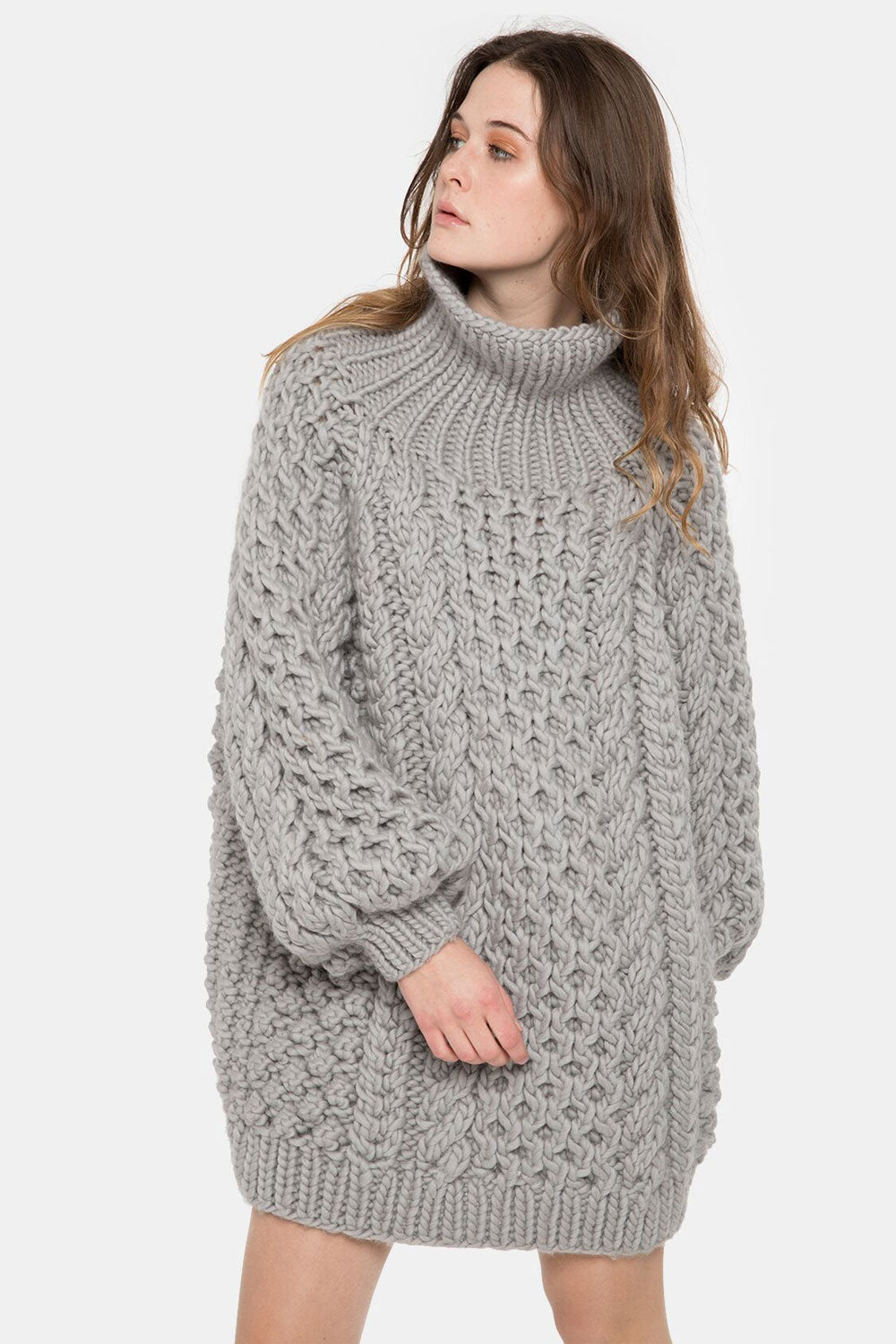 High Neck Aran (hand knitted)