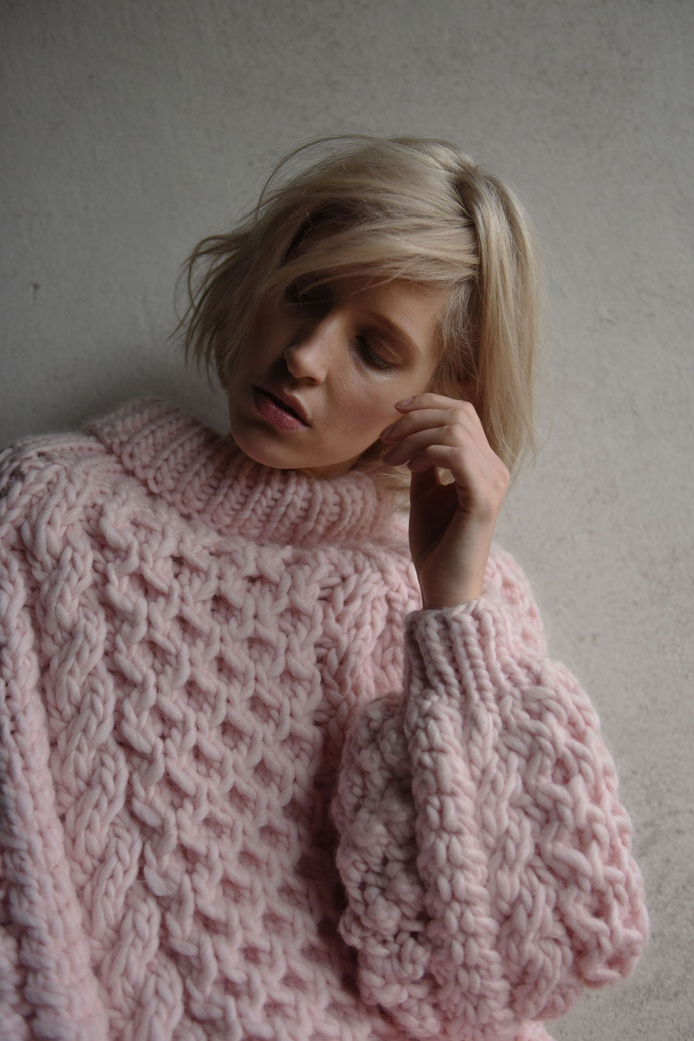 High Neck Aran (hand knitted)