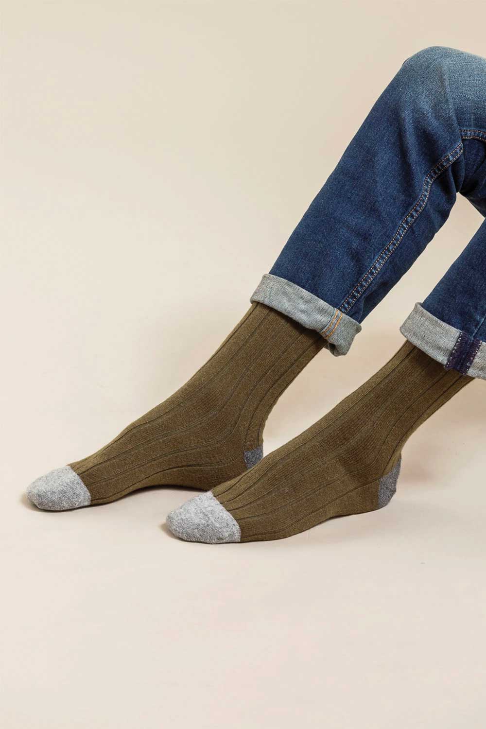 Cashmere Mens Colour Block Socks
