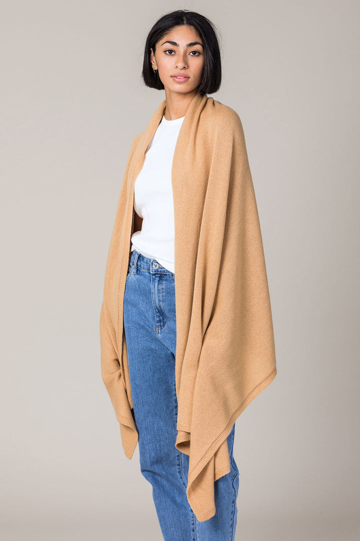 Cashmere Travel Wrap in Camel