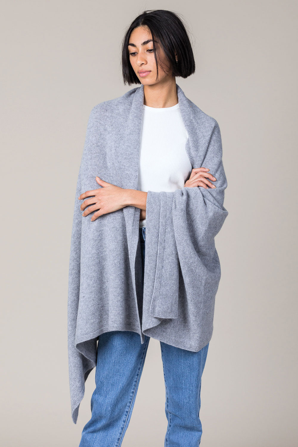 Cashmere Travel Wrap in Felt Grey